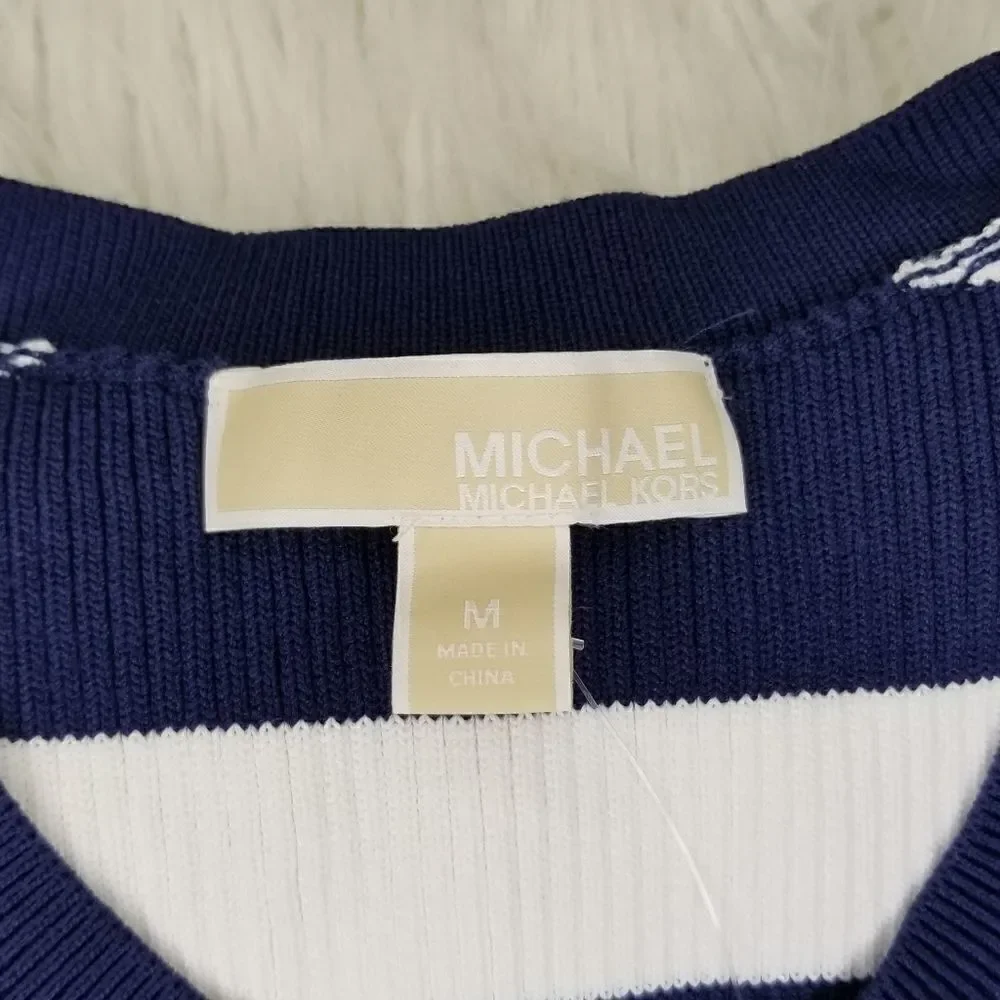 Michael Kors sleeveless top new with tags blue and white Women's size medium